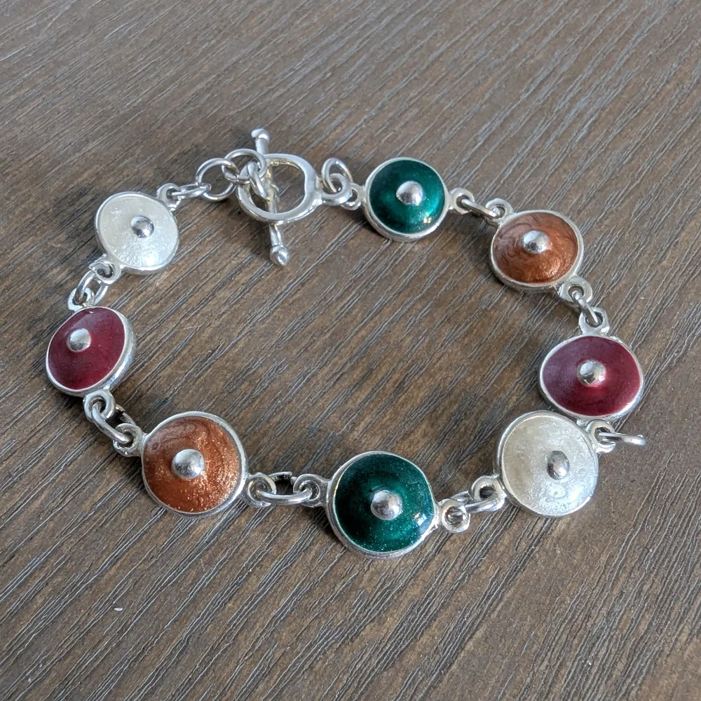 Elegant Multicolor Silver Bracelet